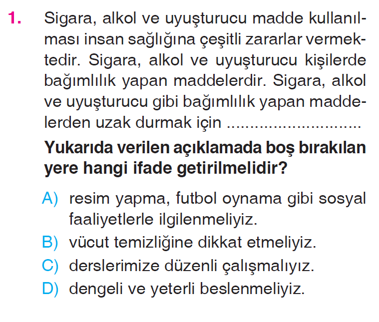 Besinlerimiz - 3 Testi