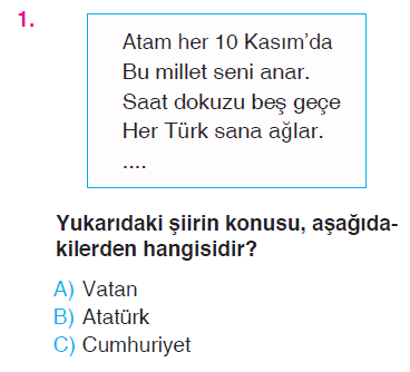 Şiir Yorumlama - Kısa Çizgi - Sözcükte Anlam - Cümle Testi