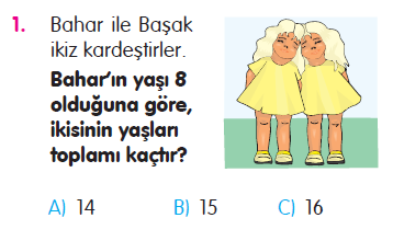 Doğal Sayılarla Toplama İşlemi Problemleri Testi