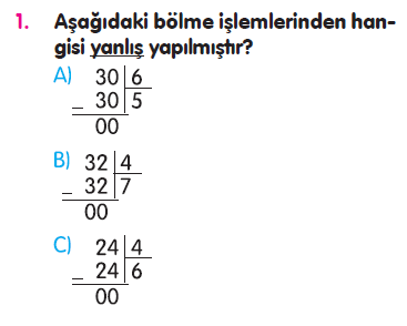 Doğal Sayılarla Bölme İşlemi Testi