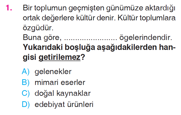 Kültür ve Miras - 1 Testi