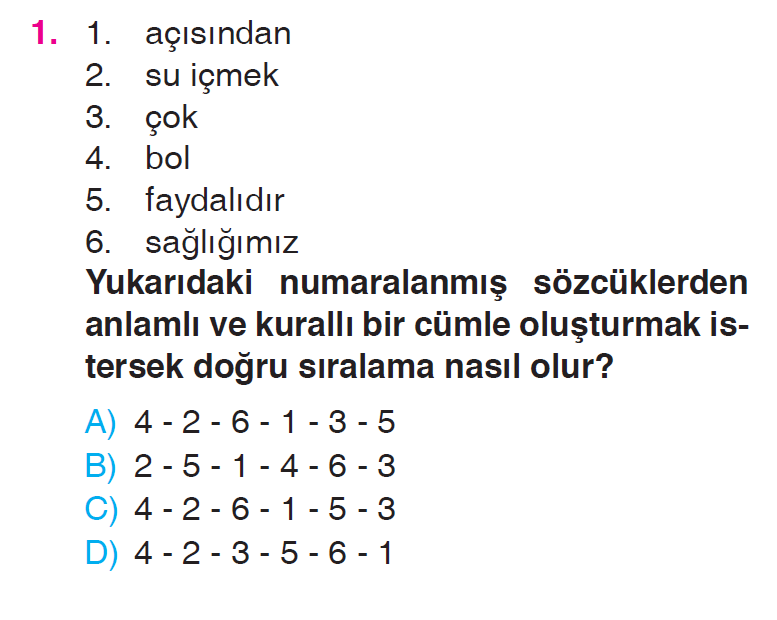 Cümlede Anlam - 1 Testi