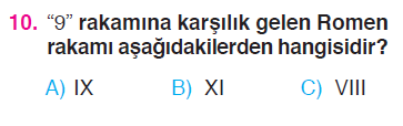 Örüntü - Tek ve Çift Sayılar - Romen Rakamları Testi