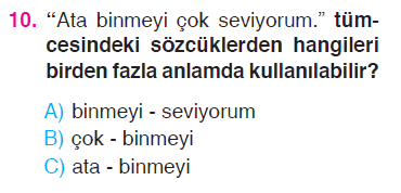 Paragrafta Anlam - Şiir Yorumlama - Eş Sesli Sözcükler Testi