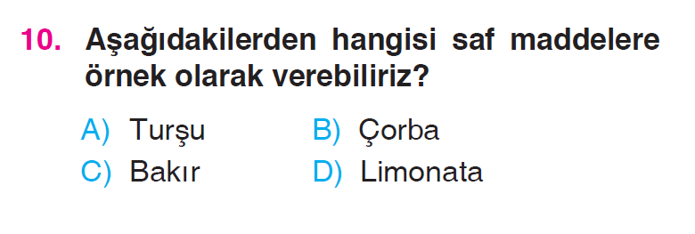 Maddeyi Tanıyalım - 3 Testi