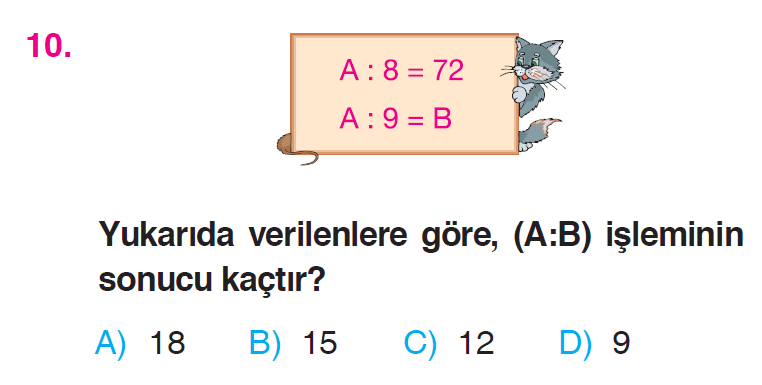 Doğal Sayılarla Bölme İşlemi Testi