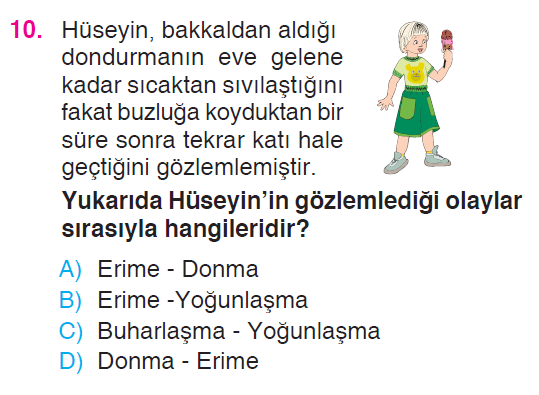Maddeyi Tanıyalım - 1 Testi
