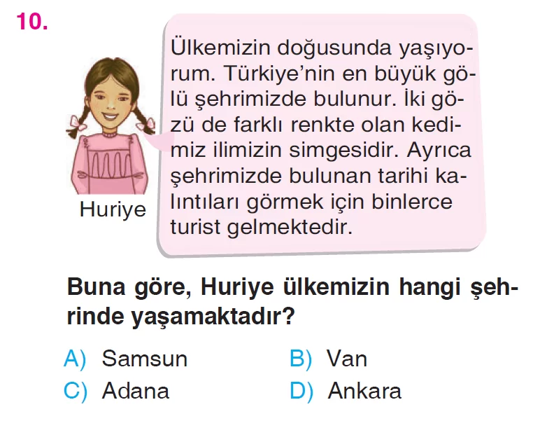 İnsanlar, Yerler ve Çevreler - 3 Testi