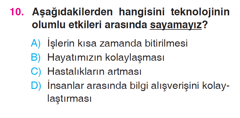 Bilim, Teknoloji ve Toplum - 2 Testi