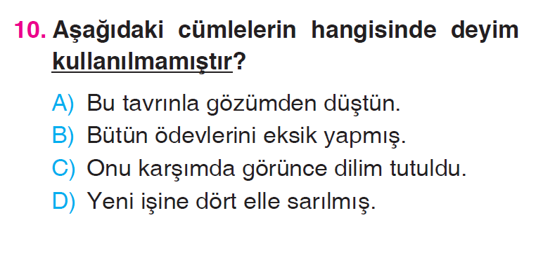 Cümlenin Ögeleri - Tarama Testi