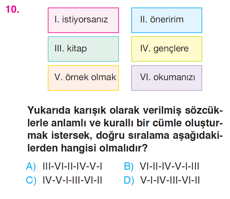 Cümlede Anlam - 2 Testi