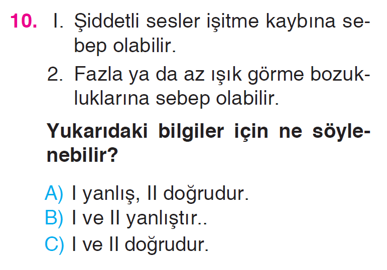 Çevremizdeki Işık ve Sesler - 3 Testi