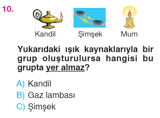 Çevremizdeki Işık ve Sesler - 1 Testi