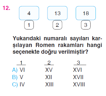 Örüntü - Tek ve Çift Sayılar - Romen Rakamları Testi