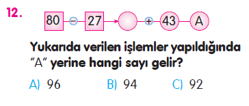 Doğal Sayılarla Çıkarma İşlemi Testi