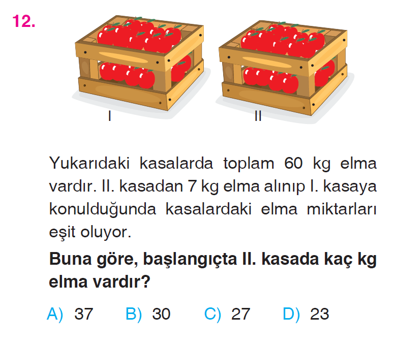 Doğal Sayılarla Bölme İşlemi Problemleri Testi