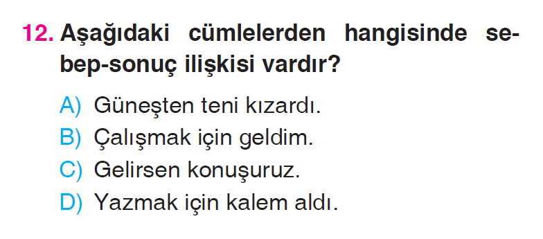 Cümlenin Ögeleri - Tarama Testi