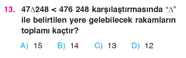 Doğal Sayılar - 2 Testi