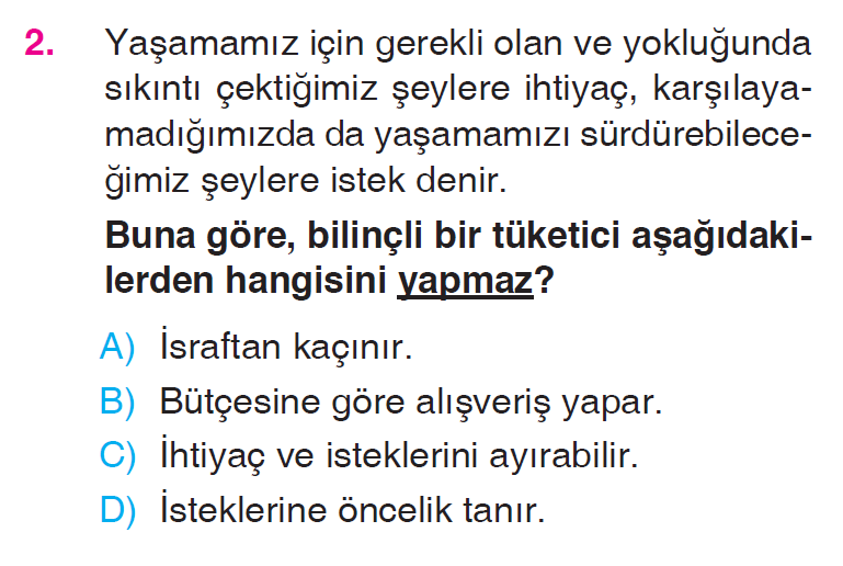 Üretim, Dağıtım ve Tüketim - 2 Testi