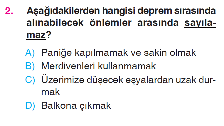 İnsanlar, Yerler ve Çevreler - 3 Testi