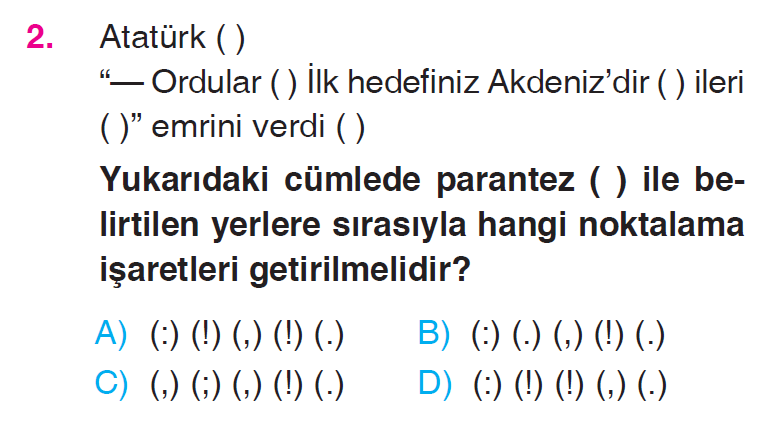 Noktalama İşaretleri - 1 Testi