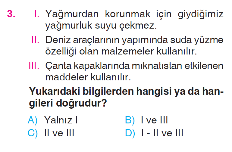 Maddeyi Tanıyalım - 1 Testi