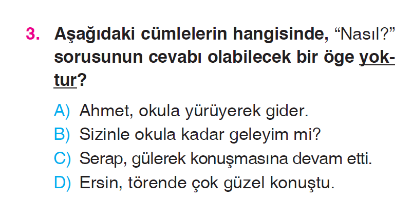 Cümlenin Ögeleri - Tarama Testi