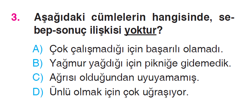 Cümlede Anlam - 1 Testi