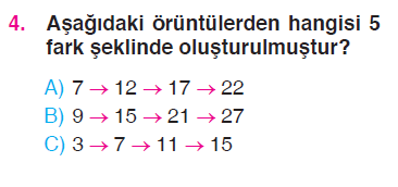 Örüntü - Tek ve Çift Sayılar - Romen Rakamları Testi