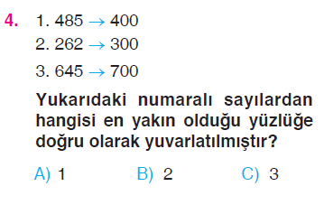 En Yakın Onluğa Yuvarlama - Doğal Sayıları Sıralama Testi