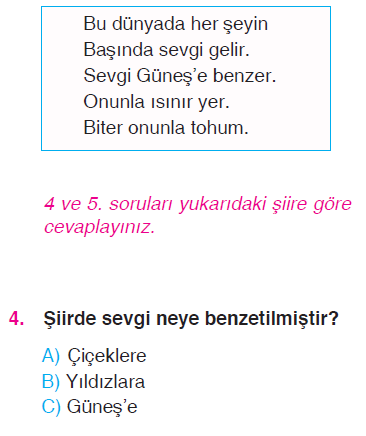 Paragrafta Anlam - Şiir Yorumlama - Eş Sesli Sözcükler Testi