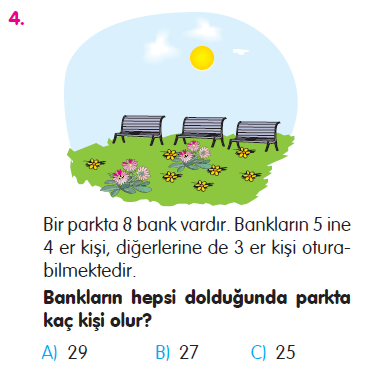Doğal Sayılarla Çarpma İşlemi Problemleri Testi