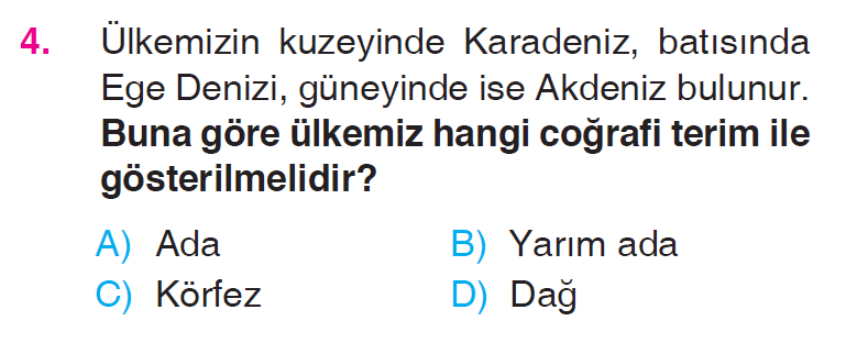 İnsanlar, Yerler ve Çevreler - 3 Testi