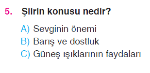 Paragrafta Anlam - Şiir Yorumlama - Eş Sesli Sözcükler Testi