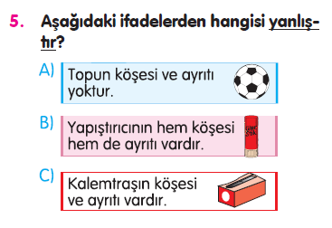 Geometrik Cisimler (Yüzler, Köşeler, Ayrıtlar) Testi
