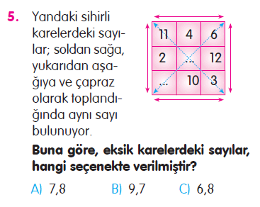 Doğal Sayılarla Toplama İşlemi Testi