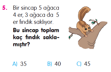 Doğal Sayılarla Çarpma İşlemi Problemleri Testi