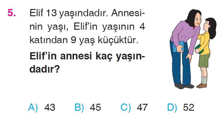 Doğal Sayılarla Çarpma İşlemi Problemleri Testi