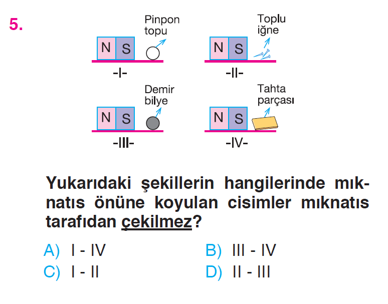Maddeyi Tanıyalım - 1 Testi