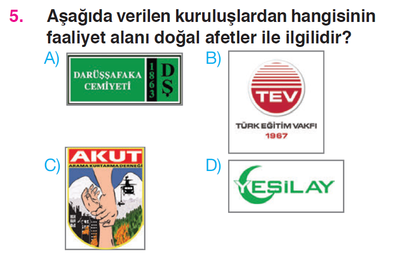 İnsanlar, Yerler ve Çevreler - 4 Testi