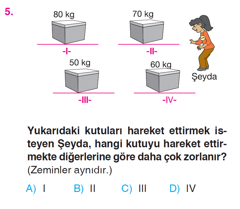 Kuvvetin Etkileri - Fiziksel Olaylar - 1 Testi