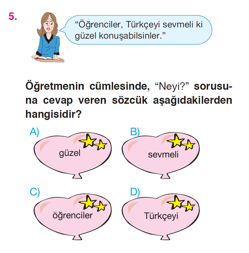 Cümlenin Ögeleri - Tarama Testi