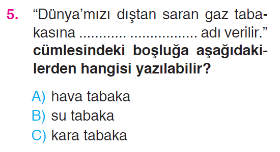 Gezegenimizi Tanıyalım Testi