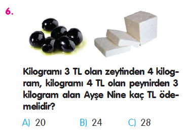 Doğal Sayılarla Çarpma İşlemi Problemleri Testi