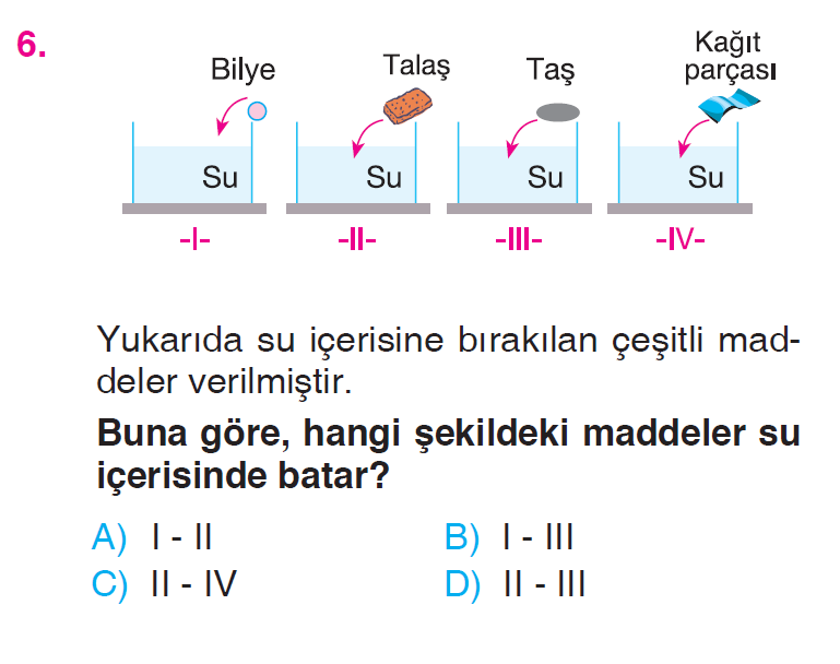 Maddeyi Tanıyalım - 1 Testi