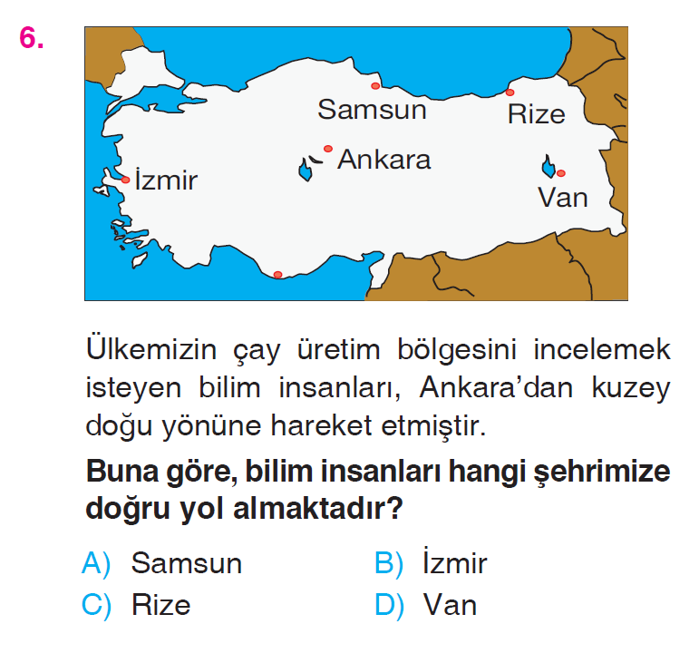 İnsanlar, Yerler ve Çevreler - 3 Testi