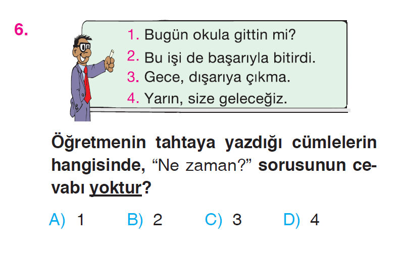 Cümlenin Ögeleri - Tarama Testi
