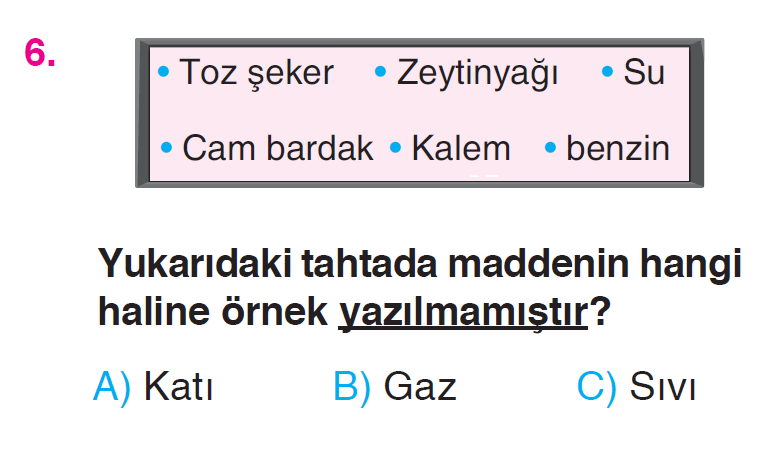 Maddeyi Tanıyalım - 2 Testi