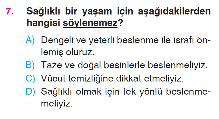 Besinlerimiz - 2 Testi