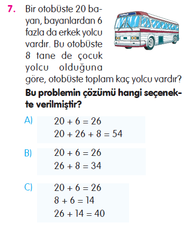 Doğal Sayılarla Toplama İşlemi Problemleri Testi